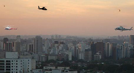 Helicopter traffic in São Paulo Brazil. Photo Credit © Ashley Harper
